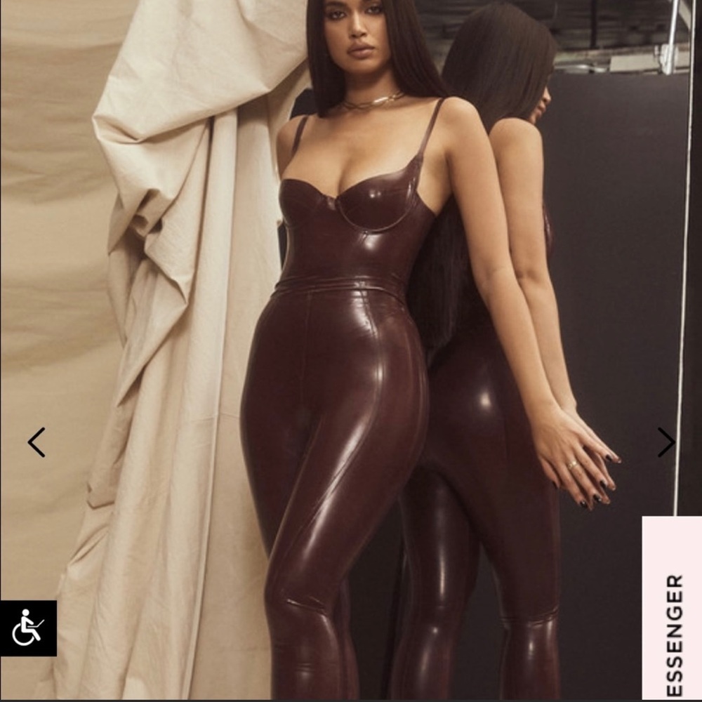 COPY - House of CB Lia latex leggings and Tia Bodysuit in Raisin.